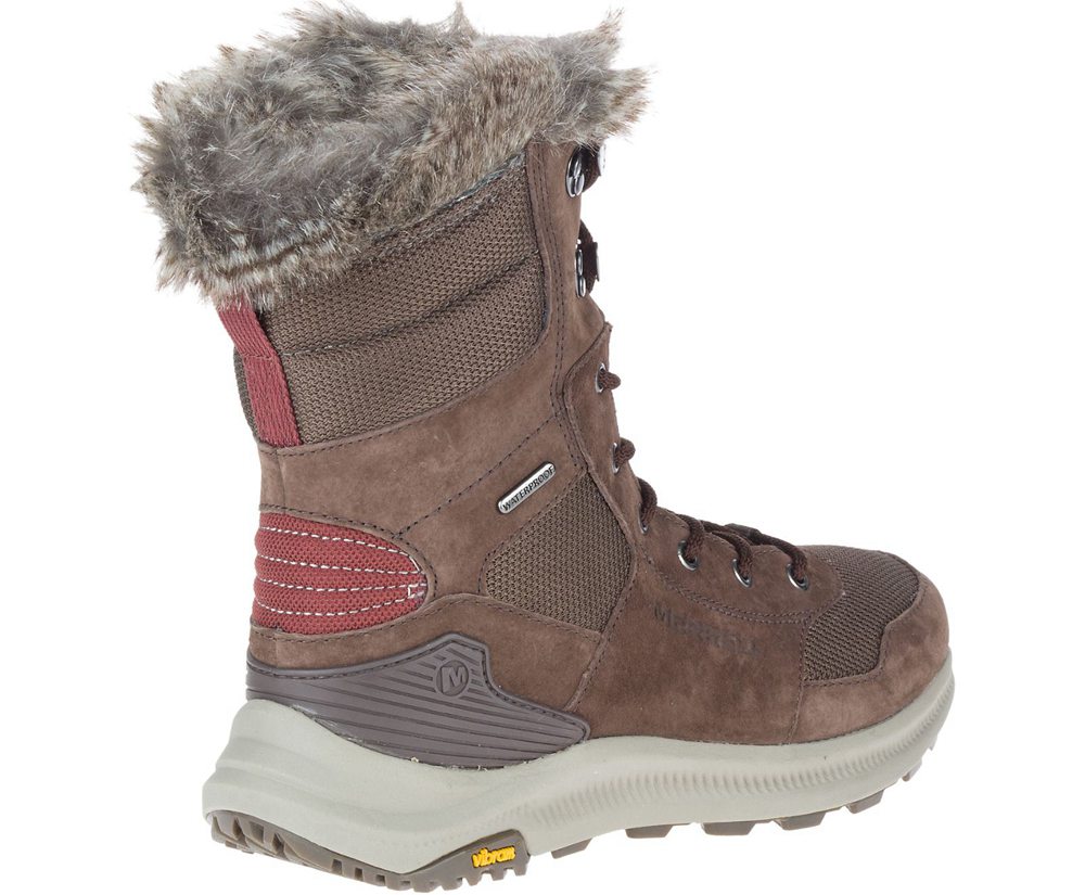 Kozaki Merrell Damskie Brązowe - Ontario Tall Polar Waterproof - 751842-UOM